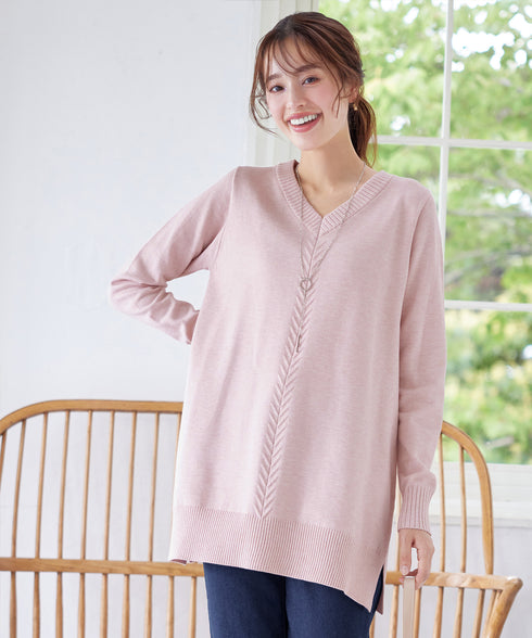 【安田美沙子さん着用 / 選べる2type】もちニットチュニック