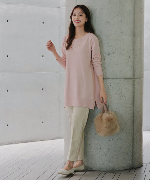 【安田美沙子さん着用 / 選べる2type】もちニットチュニック