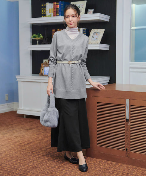 【安田美沙子さん着用 / 選べる2type】もちニットチュニック