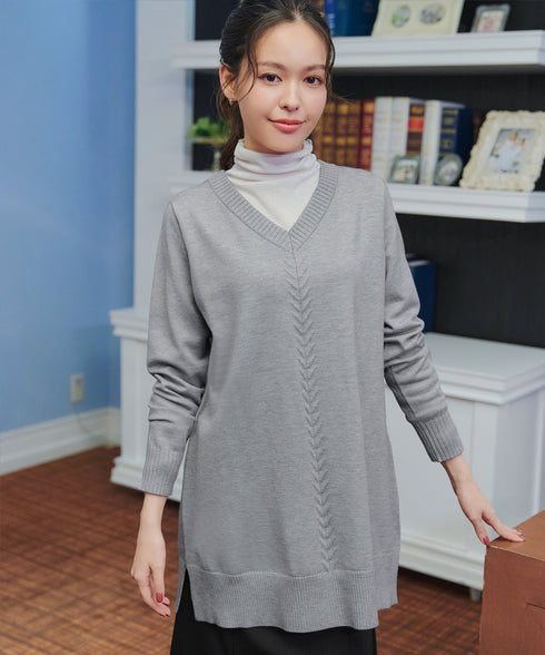 【安田美沙子さん着用 / 選べる2type】もちニットチュニック