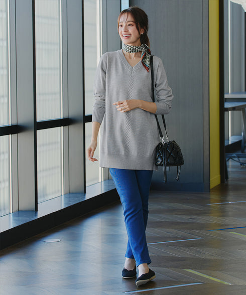 【安田美沙子さん着用 / 選べる2type】もちニットチュニック