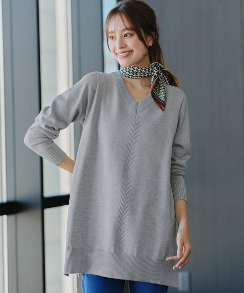 【安田美沙子さん着用 / 選べる2type】もちニットチュニック