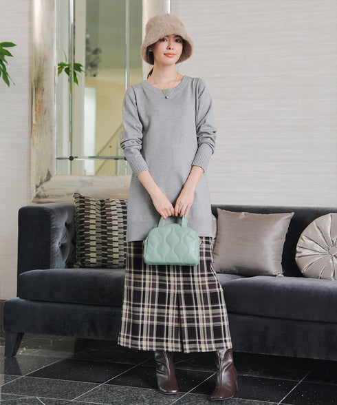 【安田美沙子さん着用 / 選べる2type】もちニットチュニック