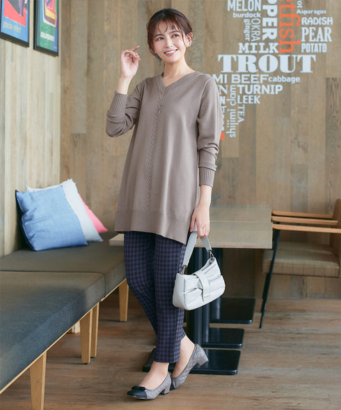 【安田美沙子さん着用 / 選べる2type】もちニットチュニック