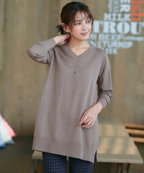 【安田美沙子さん着用 / 選べる2type】もちニットチュニック