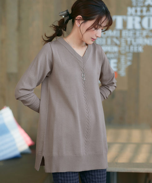 【安田美沙子さん着用 / 選べる2type】もちニットチュニック