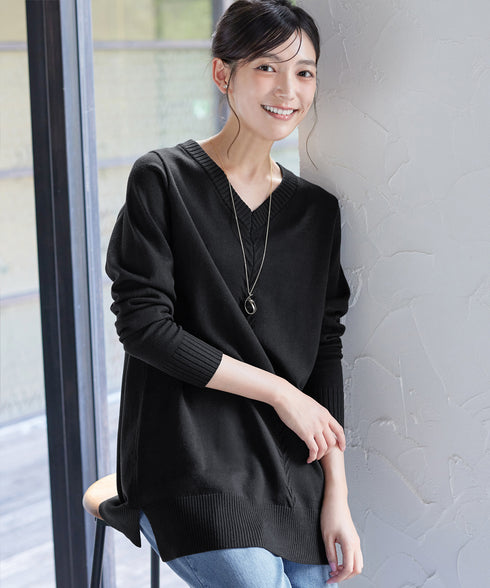 【安田美沙子さん着用 / 選べる2type】もちニットチュニック