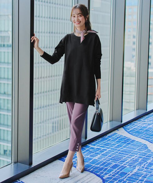 【安田美沙子さん着用 / 選べる2type】もちニットチュニック