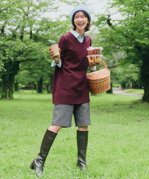 【安田美沙子さん着用 / 選べる2type】もちニットチュニック