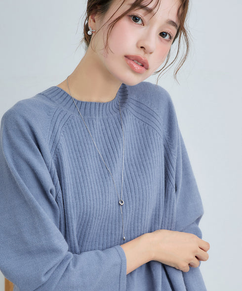 【安めぐみさん着用】ミドルリブニットチュニック