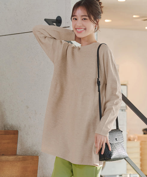 ミドルリブニットチュニック
