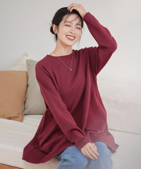 ミドルリブニットチュニック