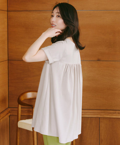 【UVカット・吸水速乾】 “きれい見え” バックフレアチュニック