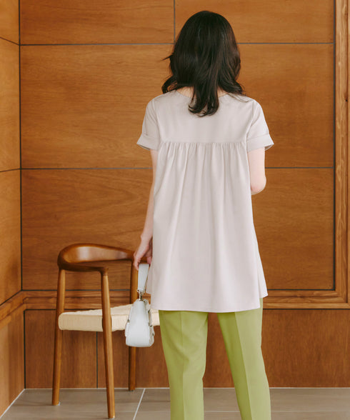 【UVカット・吸水速乾】 “きれい見え” バックフレアチュニック