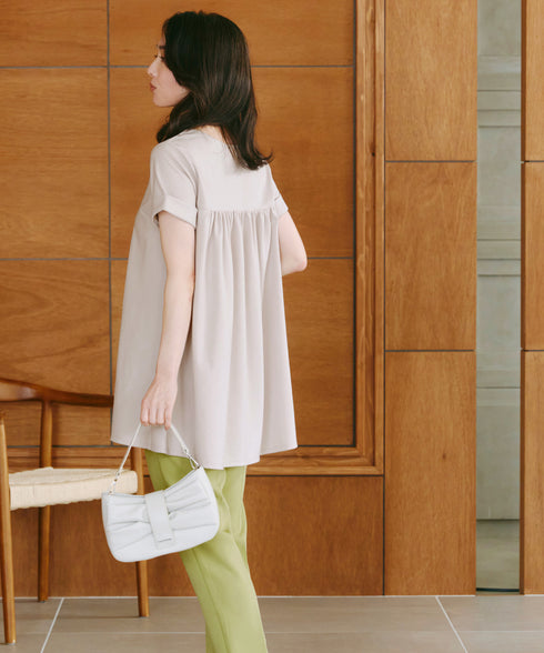 【UVカット・吸水速乾】 “きれい見え” バックフレアチュニック