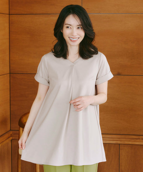 【UVカット・吸水速乾】 “きれい見え” バックフレアチュニック