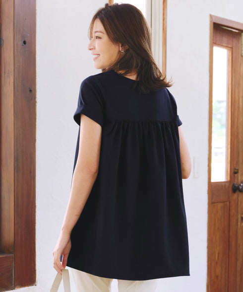 【UVカット・吸水速乾】 “きれい見え” バックフレアチュニック