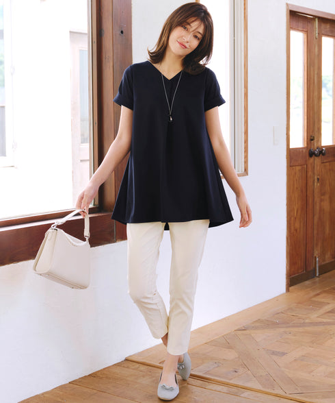 【UVカット・吸水速乾】 “きれい見え” バックフレアチュニック