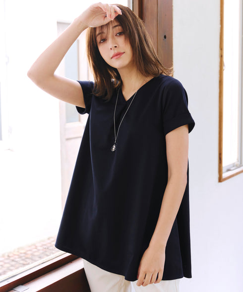 【UVカット・吸水速乾】 “きれい見え” バックフレアチュニック