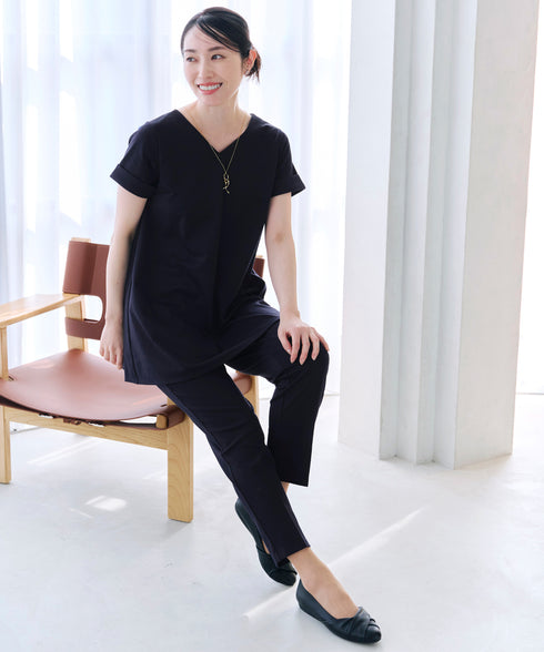 【UVカット・吸水速乾】 “きれい見え” バックフレアチュニック