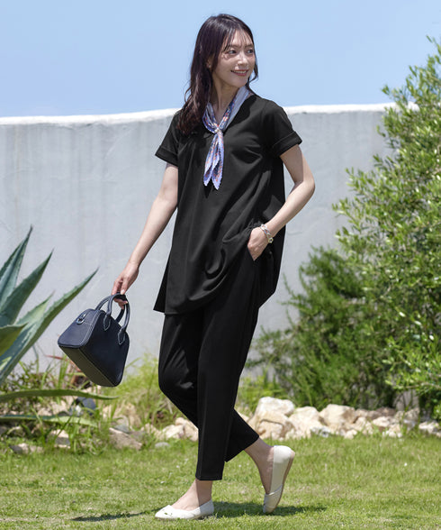 【UVカット・吸水速乾】 “きれい見え” バックフレアチュニック