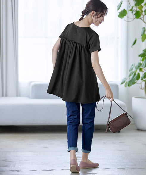 【UVカット・吸水速乾】 “きれい見え” バックフレアチュニック