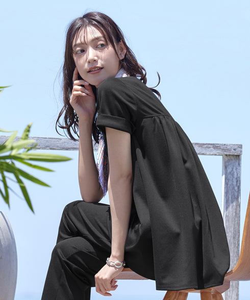 【UVカット・吸水速乾】 “きれい見え” バックフレアチュニック