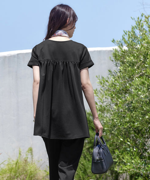 【UVカット・吸水速乾】 “きれい見え” バックフレアチュニック