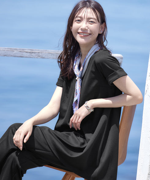 【UVカット・吸水速乾】 “きれい見え” バックフレアチュニック