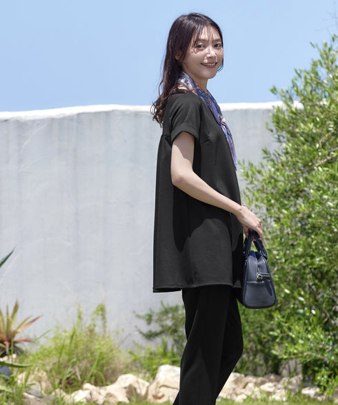 【UVカット・吸水速乾】 “きれい見え” バックフレアチュニック