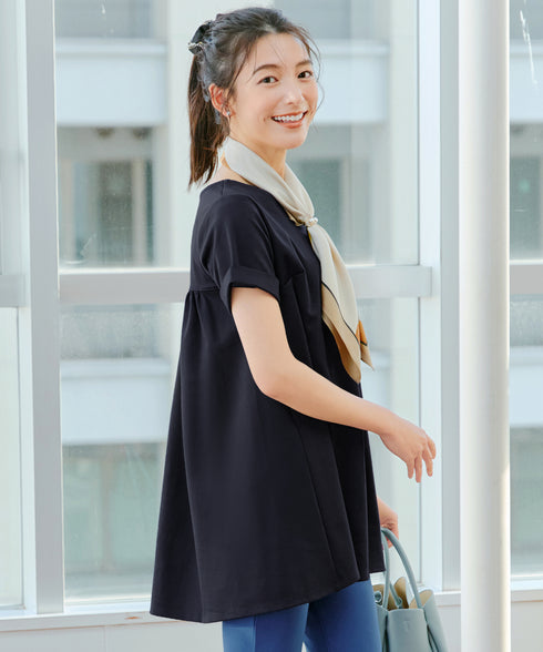 【UVカット・吸水速乾】 “きれい見え” バックフレアチュニック