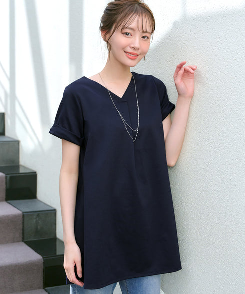 【UVカット・吸水速乾】 “きれい見え” バックフレアチュニック