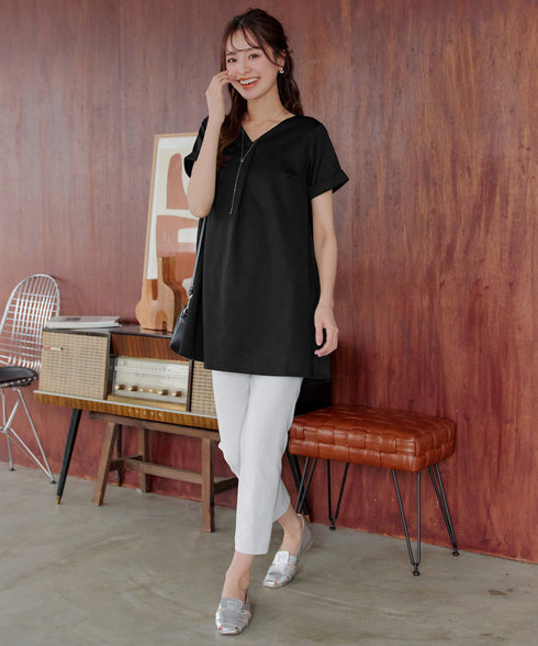 【UVカット・吸水速乾】 “きれい見え” バックフレアチュニック