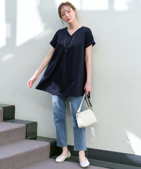 【UVカット・吸水速乾】 “きれい見え” バックフレアチュニック