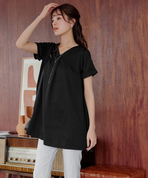 【UVカット・吸水速乾】 “きれい見え” バックフレアチュニック