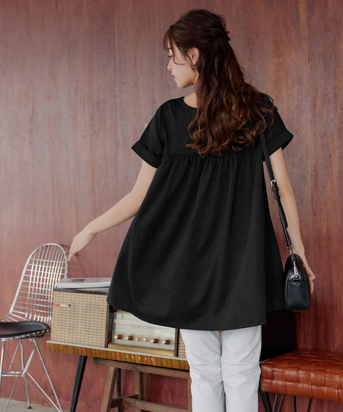 【UVカット・吸水速乾】 “きれい見え” バックフレアチュニック