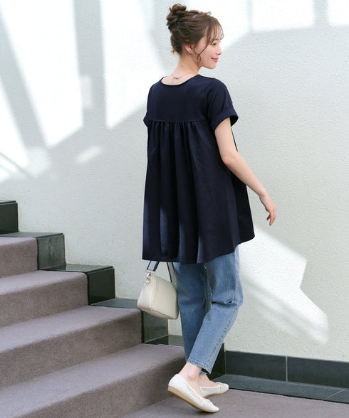 【UVカット・吸水速乾】 “きれい見え” バックフレアチュニック