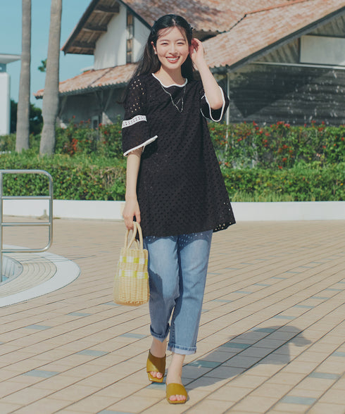【安田美沙子さん着用】ストレッチストレートデニム