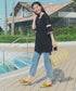 【安田美沙子さん着用】ストレッチストレートデニム