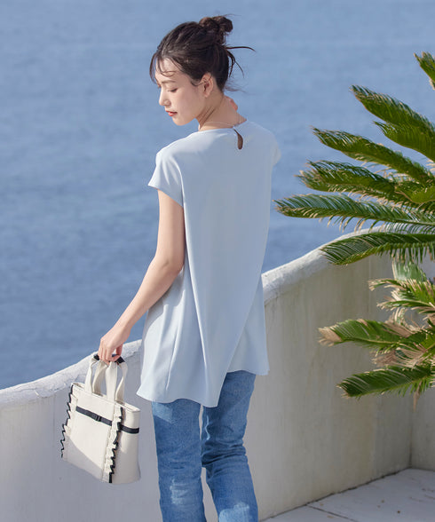 【アウトレット】フレアフレンチチュニックブラウス