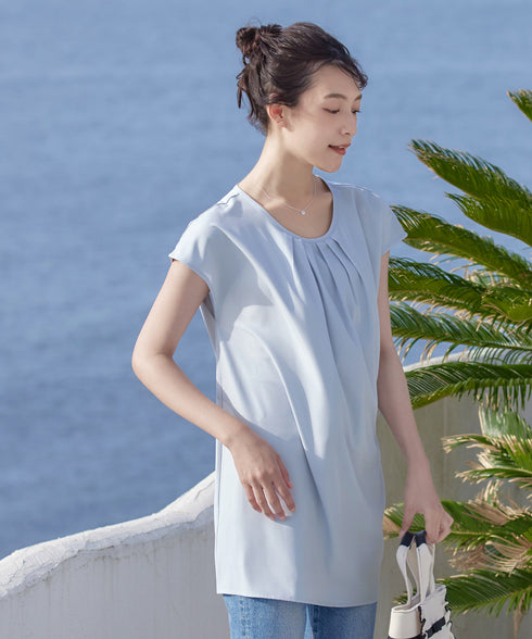 【アウトレット】フレアフレンチチュニックブラウス