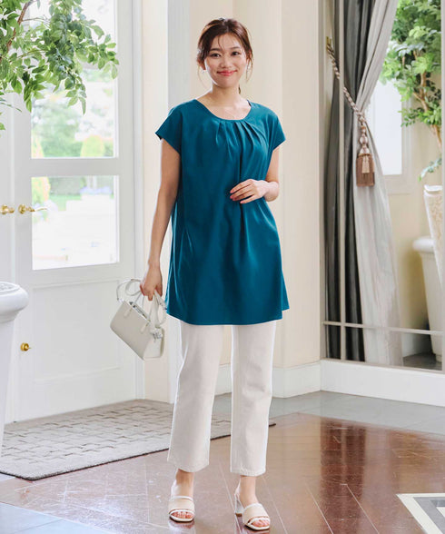 【アウトレット】フレアフレンチチュニックブラウス