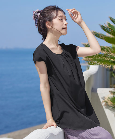 【アウトレット】フレアフレンチチュニックブラウス