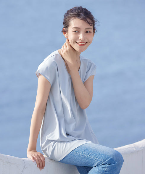 【アウトレット】フレアフレンチチュニックブラウス