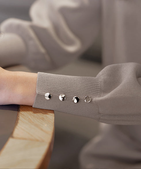 【アウトレット】Vネックラウンドヘムニットチュニック