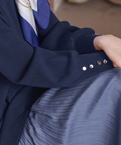 【アウトレット】Vネックラウンドヘムニットチュニック