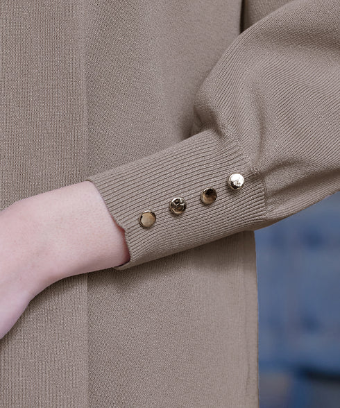 【アウトレット】Vネックラウンドヘムニットチュニック