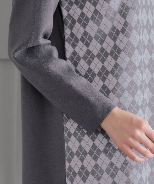 アーガイルジャガードフリルチュニック