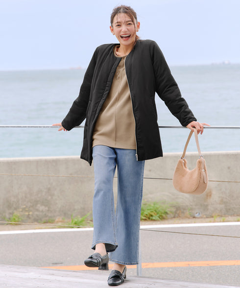 ボンディングパフスリーブチュニック