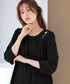 ランタンパフ袖カットソー切替チュニック